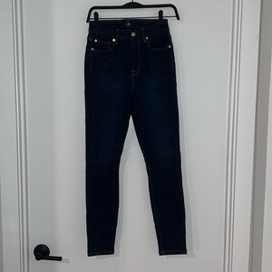 7 For All Mankind High Waist Ankle Skinny Dark Fade